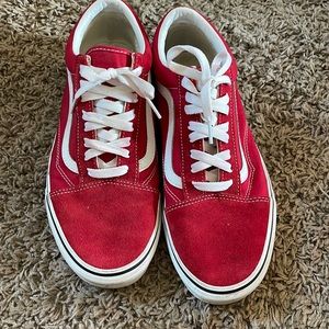 Vans red suede size 10